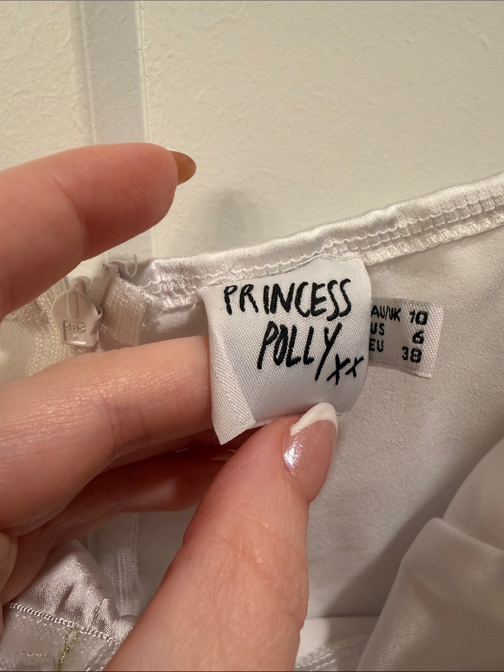 Princess Polly White Satin Mini Dress with Pink & Green Floral - Picture 2 of 7
